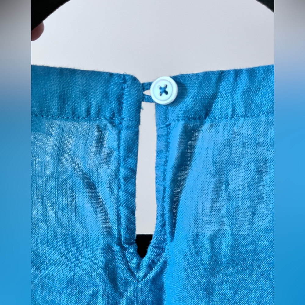 Quince 100% linen blue tank top sleeveless size medium - Picture 4 of 5